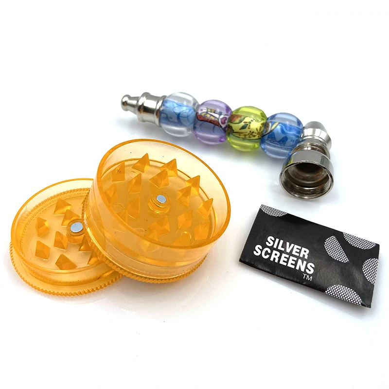 Трубка для табака цветные бусины съемная металлическая трубка с пластиковой