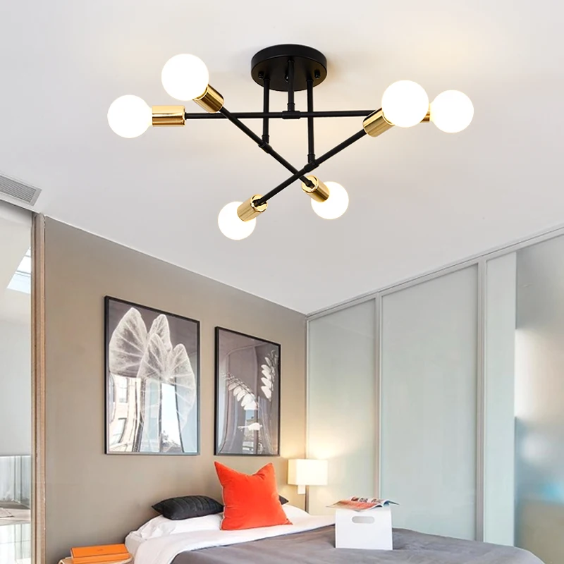 

Nordic Minimalist Lighting Warm And Romantic Golden Bedroom Personality Living Dining Room Ceiling Lamp