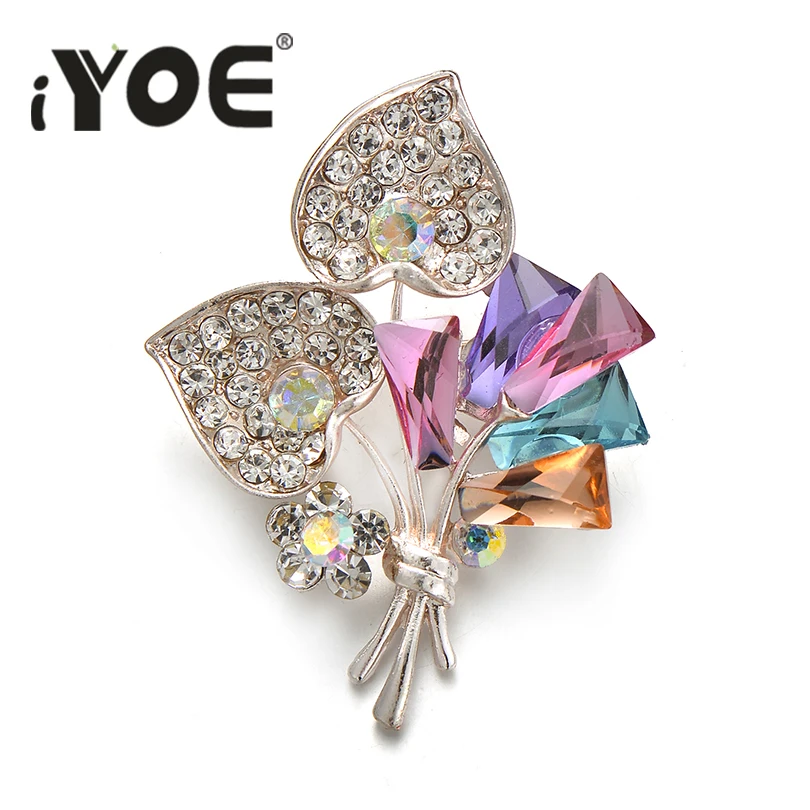 IYOE разноцветные Броши с кристаллами и тычинками для женщин модные ювелирные