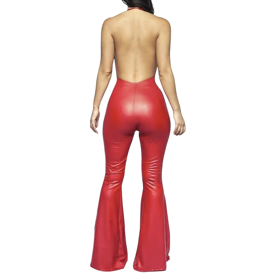 Европейские и американские сексуальные цельнокроеные брюки с глубоким