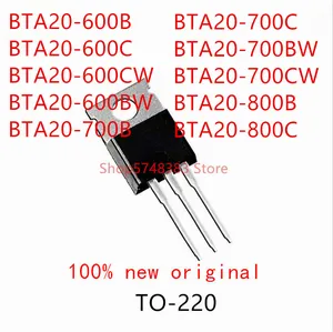 10PCS BTA20-600B BTA20-600C BTA20-600CW BTA20-600BW BTA20-700B BTA20-700C BTA20-700BW BTA20-700CW BTA20-800B BTA20-800C TO-220