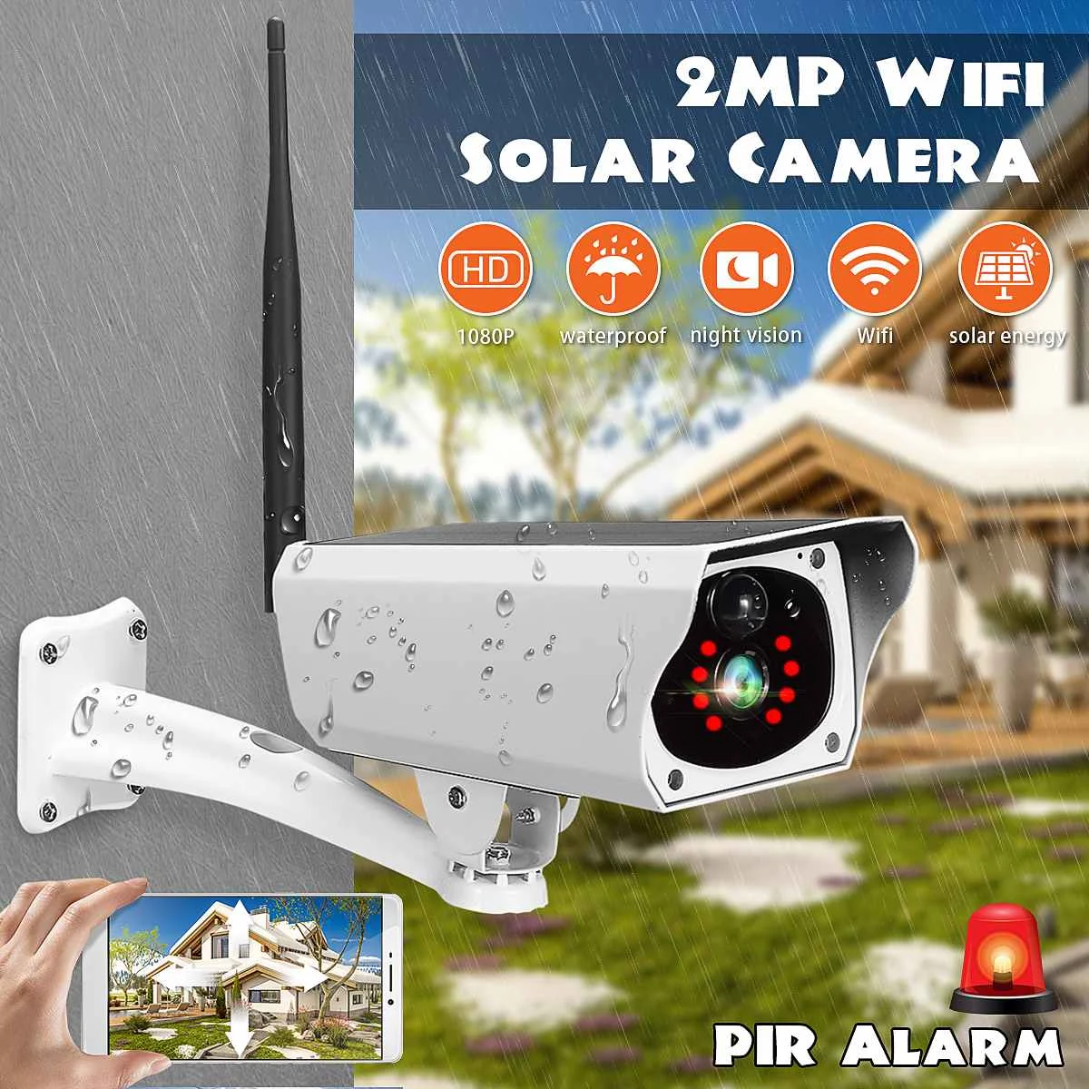 

Камера видеонаблюдения 1080P, беспроводная, Wi-Fi, на солнечных батареях