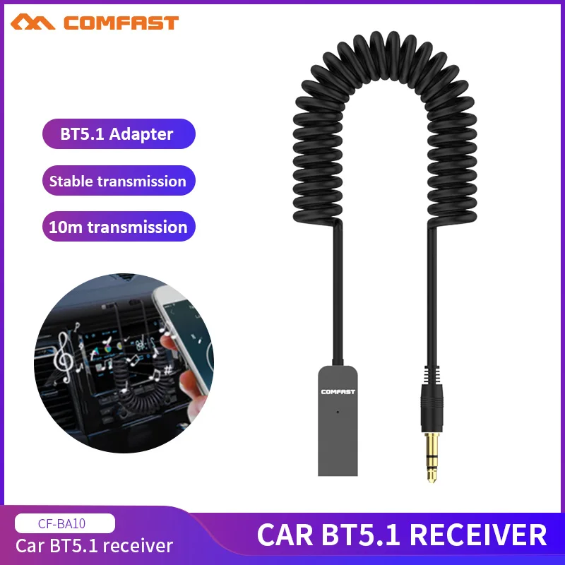 

Comfast BT5.1 AUX Car Adapter 3.5mm Universal USB Bluetooth Car Music Audio Receiver Support Handsfree Auto Connect