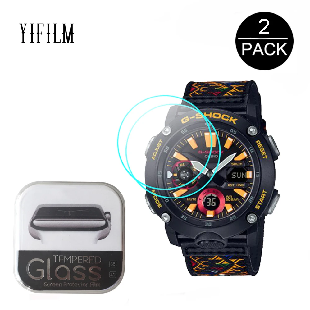 

2Pack 0.3mm 2.5D Tempered Glass For Casio GA-2000BT-1APR Watch Screen Protector For Casio GA-110CR Anti-Scratch Clear HD Glass