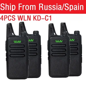 4 шт. WLN KD-C1 Mini Wiress Walkie Talkie UHF ручная двухсторонняя радиостанция коммуникатор приемопередатчик любительская радиостанция
