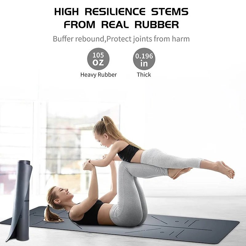 

Waitred TPE Yoga Meditation Mat Beginner Indoor Gym Natural Rubber Mat Unisex Fitness Position Line Non-slip Absorbent Blanket