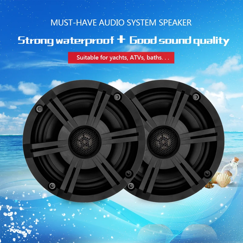 

6.5inch 240W Waterproof Marine Speakers Boat Audio System Coaxial Speaker For Outdoor Golf Cart SPA ATV Yacht Bathroom Motorcycl
