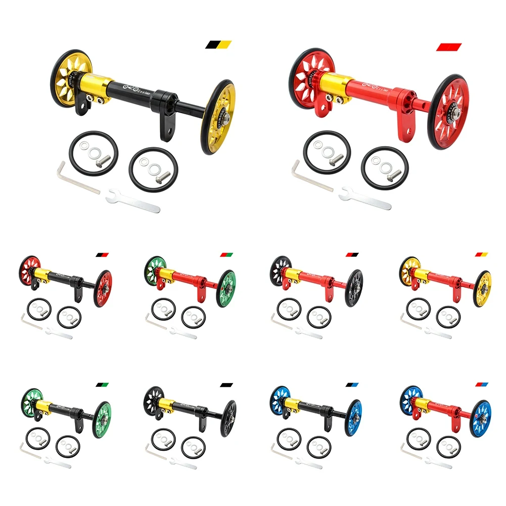 

1 Set Folding Bike Easy To Travel Wheel Telescopic Rod Holder Set Bicycle Bracket Aluminum Alloy Accessories With Wrench Screws