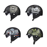 dot approved retro motorcycle half face helmet with inner sun visor casco capacete de moto vintage helmets