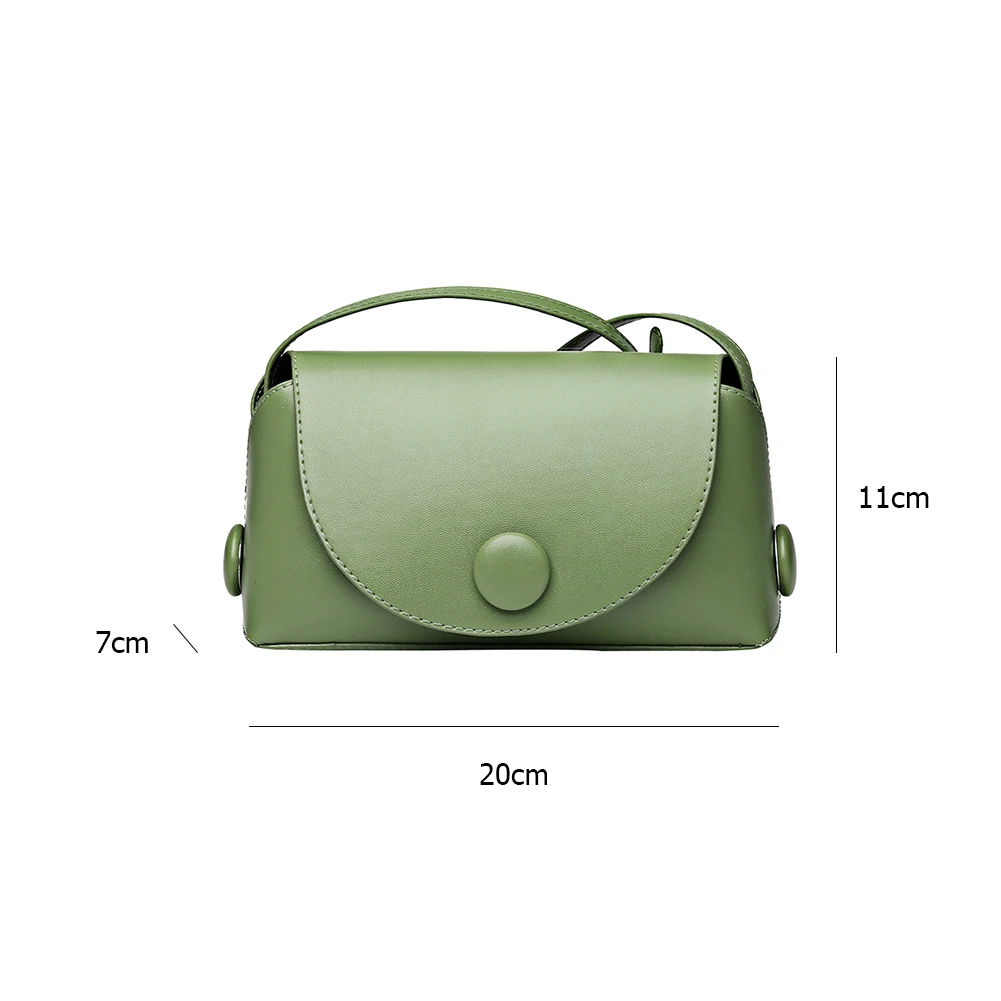 

Fashion Solid Color Shoulder Messenger Bag PU Leather Purse Casual Mini Street Travel Money Snap Purse