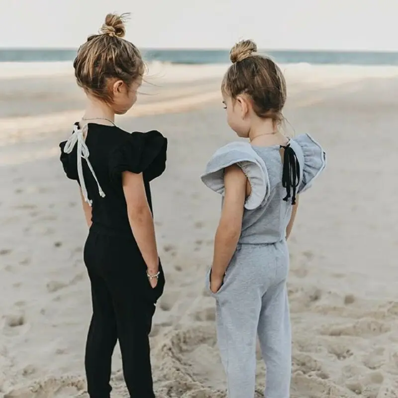 Брендовые новые детские комбинезоны для маленьких девочек с рюшами короткими