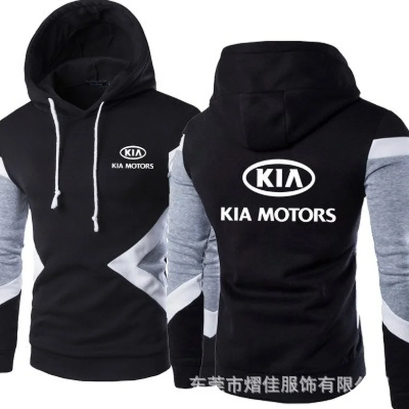 2021 New Men KlA motors Spring Autumn Fashion Pullover Sweatshirts Patchwork Casual Cotton Hoodies Clothing S-5XL Size | Автомобили и