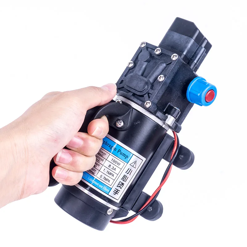 12V 100W 1.1Mpa 130PSI 8.3A 8L/мин сельскохозяйственный Электрический микро водяной насос водяная пленка высокого Давление самовсасывающий насос