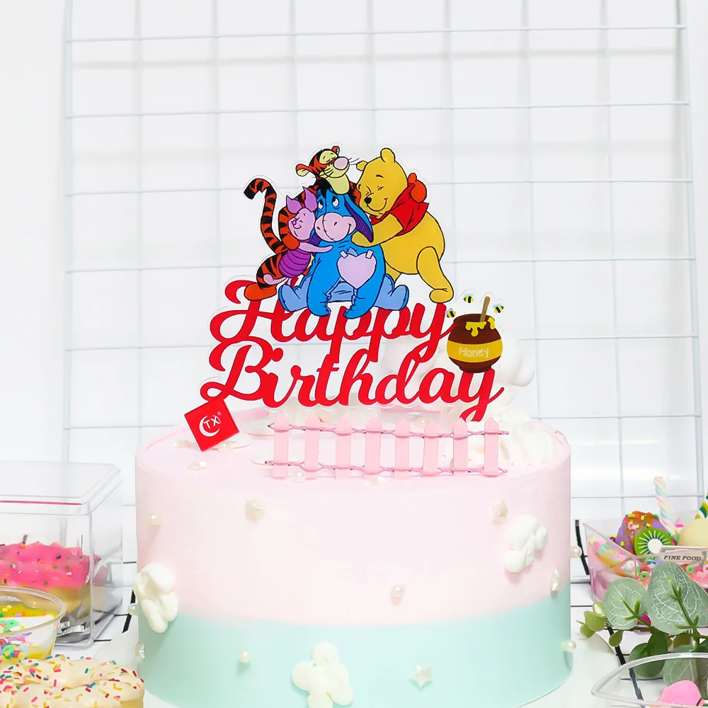 1 шт. тематическое украшение для торта в стиле Диснея Винни-Пуха акриловые