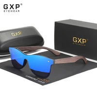 gxp 2021 technology handmade blackened bamboo men women sunglasses mirror polarized uv400 lens eyewear with leatherwooden box