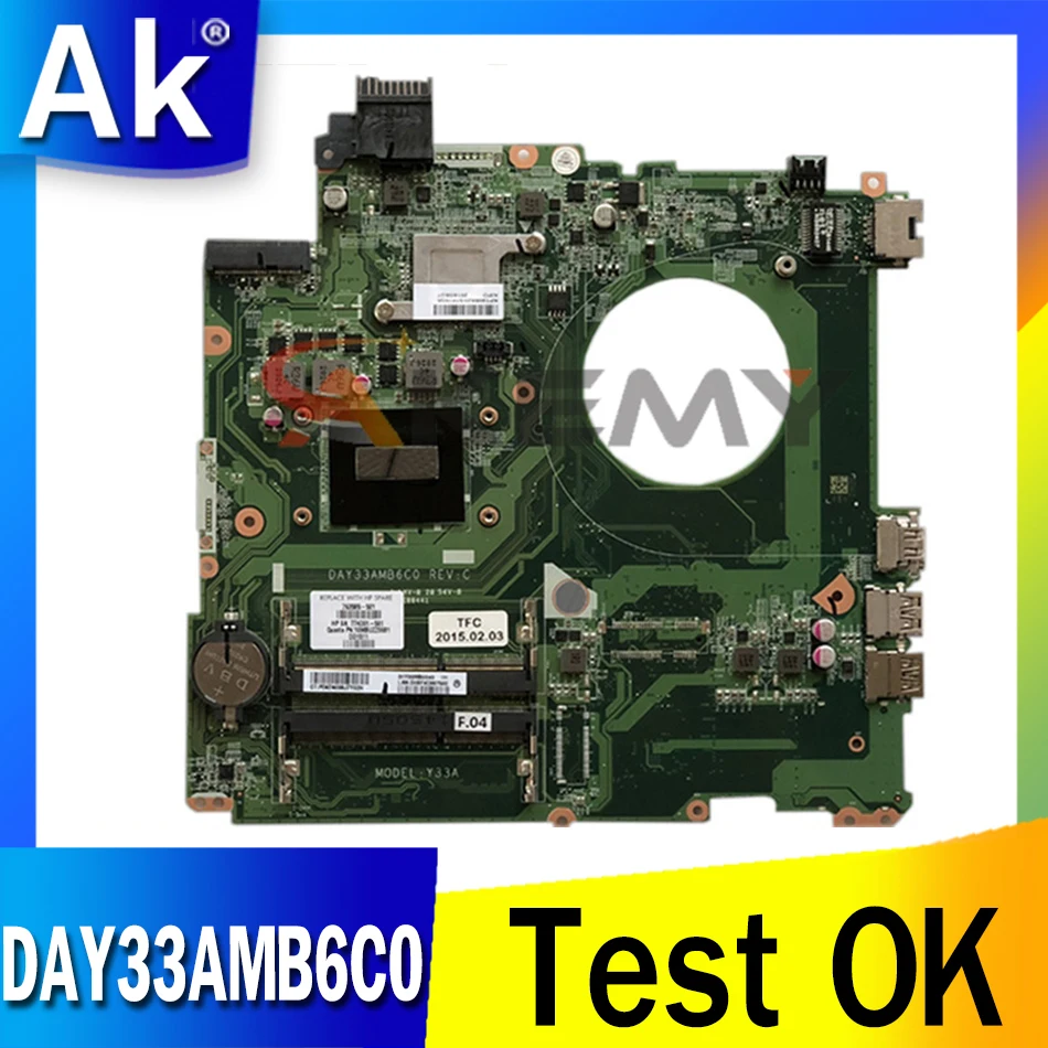 

For HP ENVY 15-K020US 15-K Laptop motherboard 763585-501 763585-001 763585-601 Y33A DAY33AMB6C0