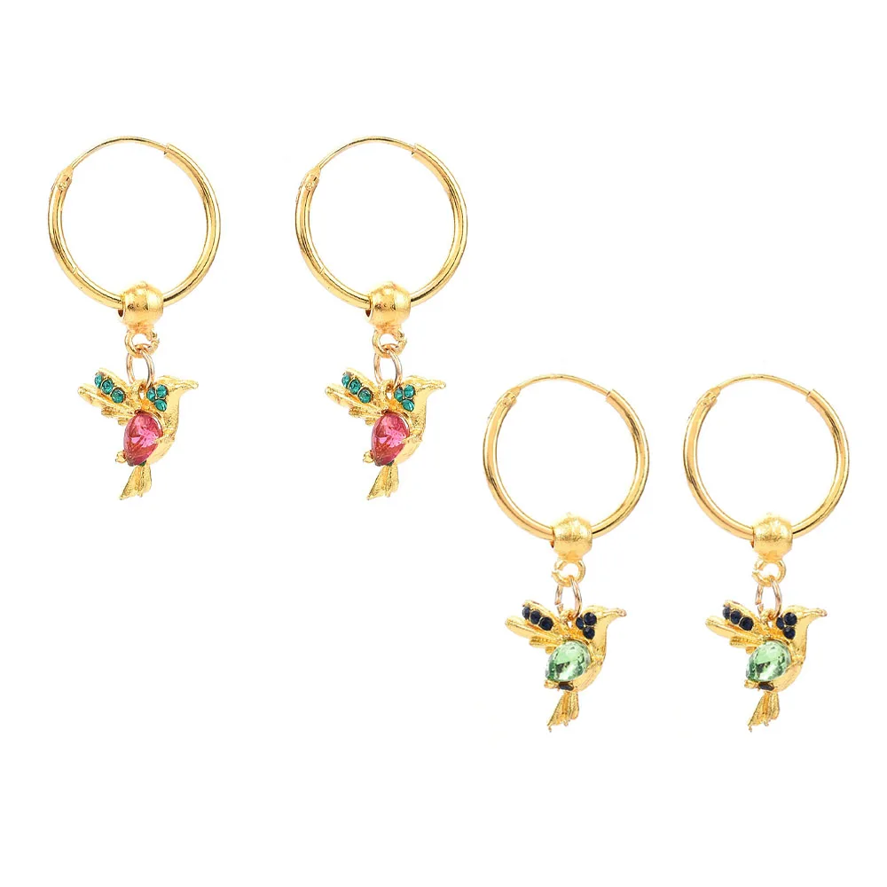 

1 Pairs of Hummingbird Fashion Temperament Cute Street Style Earrings Female Earring Threader Long Pendant Tassel Hanging Hot