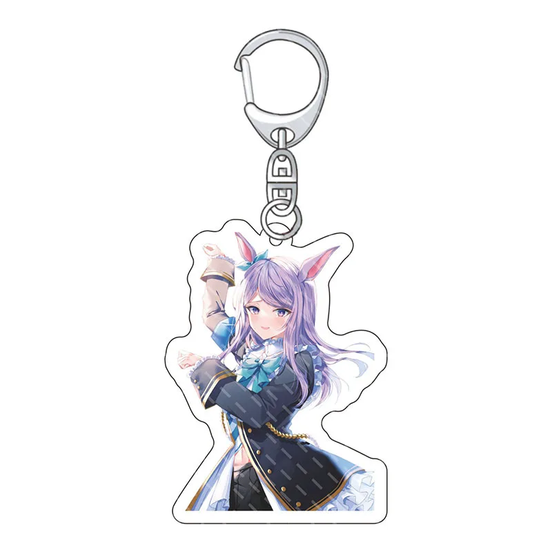 

Cartoon Keychain Pretty Derby Acrylic Sweet Romantic Figure Keyring Man Women Holder Trinket Fans Collect Gifts Key Pendant
