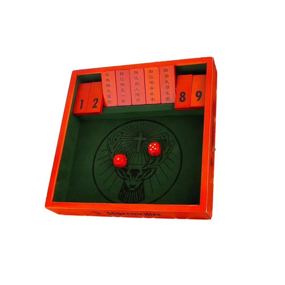 

Wooden Board Game with Dice Drinking Board Game for Home Pub Drinking Props Digital Flop Party Leisure Entertainment Toys