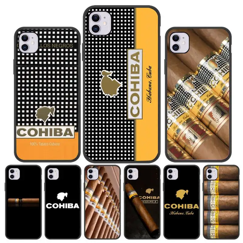 

Cohiba Habanos Cigar pattern Phone Case For Iphone 5 SE 2020 6 6s 7 8 plus X Xr XS 11 12 Mini Pro Max Fundas Cover