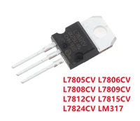 10pcs l7812cv l7805cv l7809cv l7808cv l7815cv lm317 to 220 positive voltage regulators integrated circuits semiconductor chips