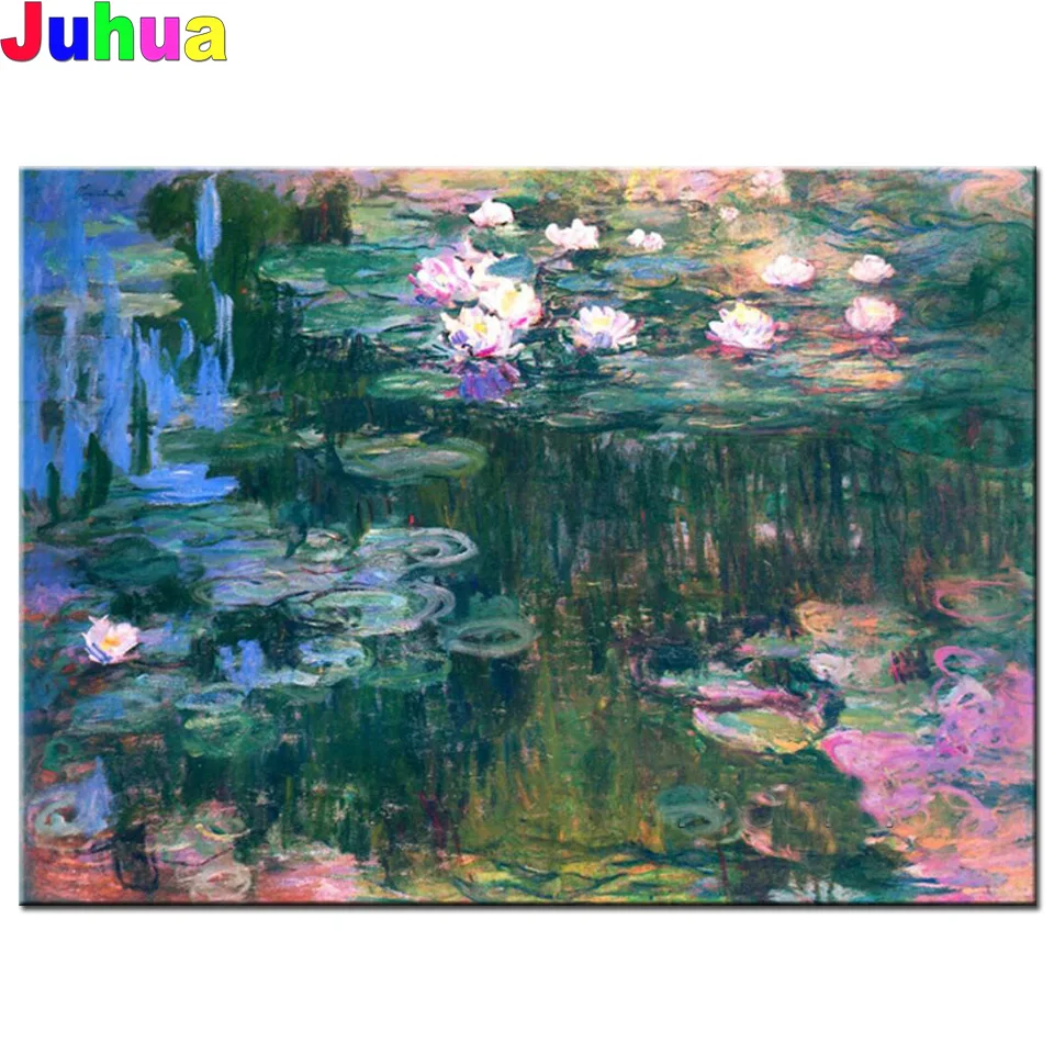Картина Водяные лилии алмазная 5D картина сделай сам Клода Моне полная вышивка