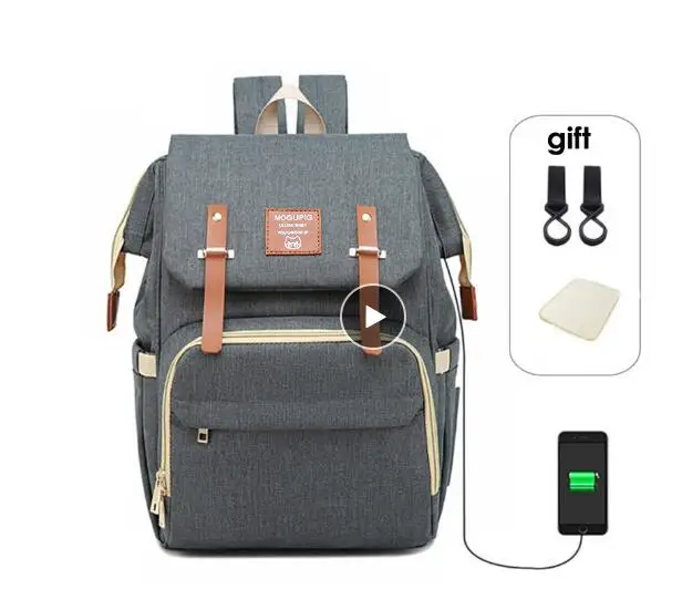 Рюкзак для детских подгузников водонепроницаемая сумка из ткани Оксфорд с USB