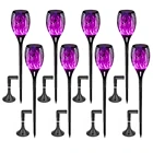 Светодиодный фонарик на солнечной батарее, водонепроницаемый уличный фонарь с фиолетовым светом, 3 типа установки, для украшения сада, ландшафта, лужайки, дорожек