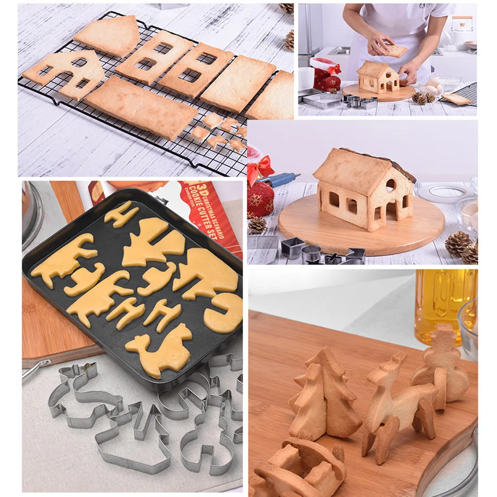 18 шт. форма для Рождественского торта из нержавеющей стали 3D стерео печенья