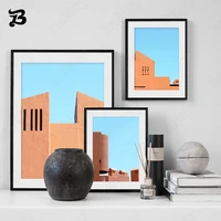 canvas painting for living room geometric house balcony wall art nordic posters and prints buildings wall pictures home decor