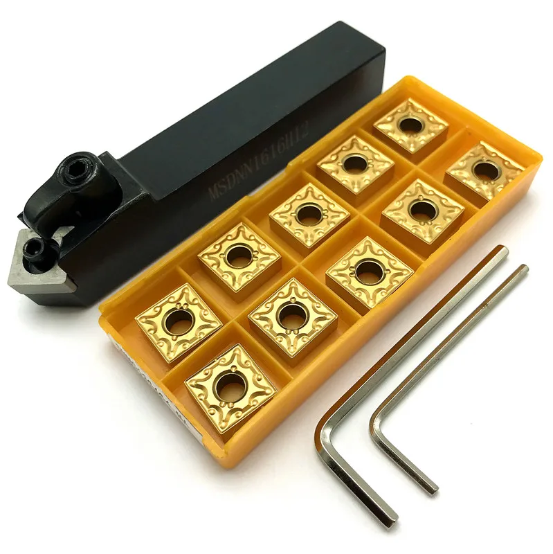 MSDNN1616H12 MSDNN2020K12 MSDNN2525M12 portaherramientas de torneado exterior + insertos de carburo SNMG120404 corte de torno inserción de conjunto de herramientas