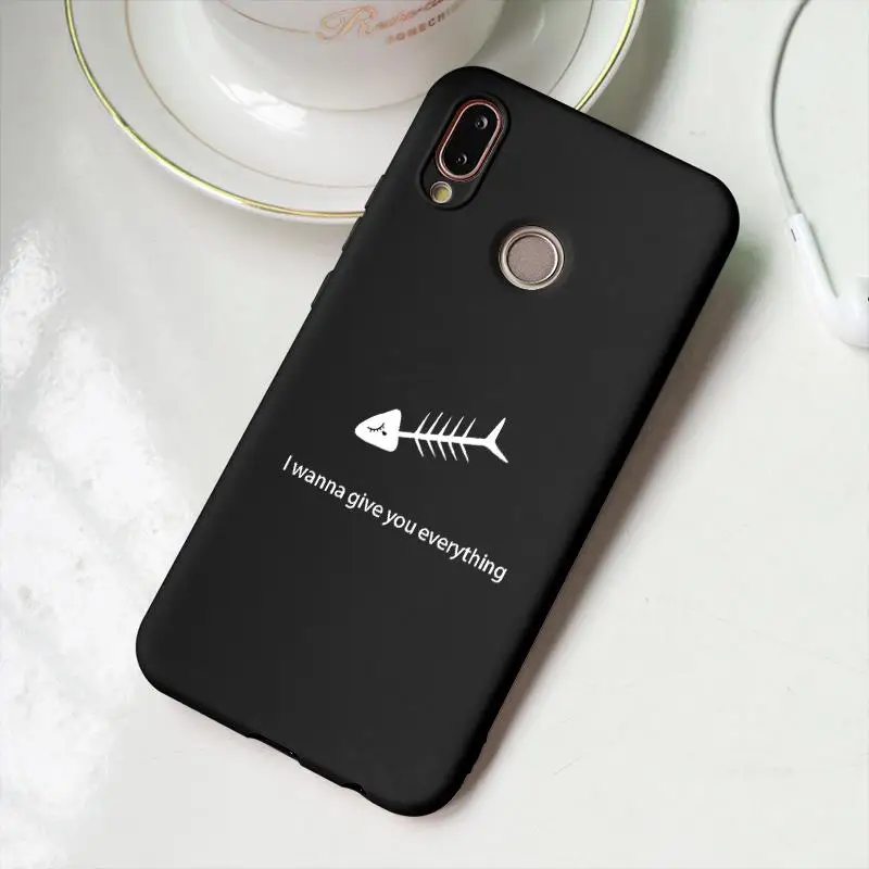 Khe-baiyugu Розовый матовый Мягкий ТПУ чехол с котом для huawei P30 P8 P9 P10 P20 mate 20 10 Lite Y6 Pro Y9 P Smart Plus чехол-накладка - Цвет: Khe-baiyugu
