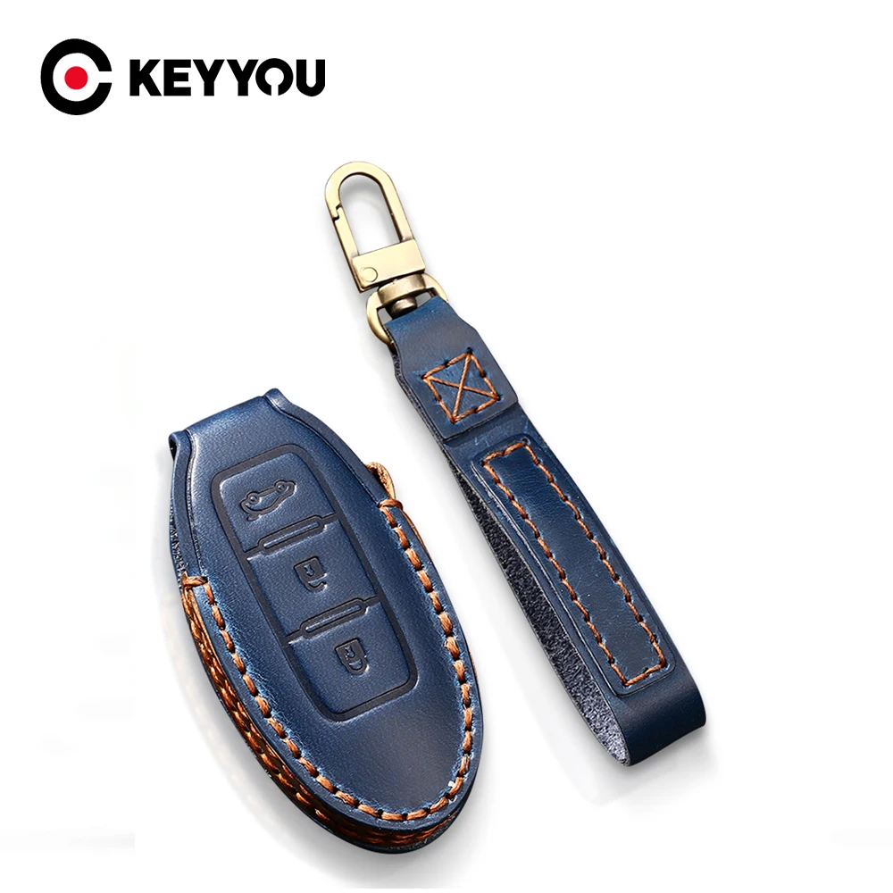 

Кожаный чехол KEYYOU 3 BT для автомобильных ключей для Nissan Infiniti EX35 FX35 FX50 M56 G35 G37 JX35 QX50 QX60 QX80, защитный чехол для ключей