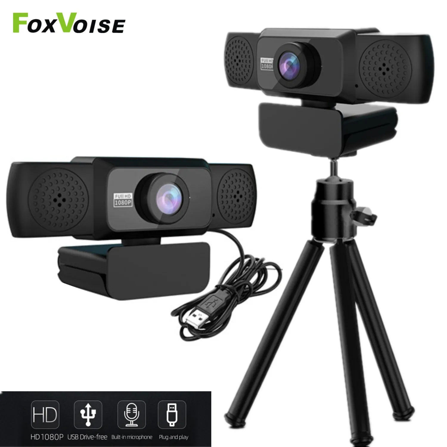 

USB-видеокамера с микрофоном, 1080P, 2 МП