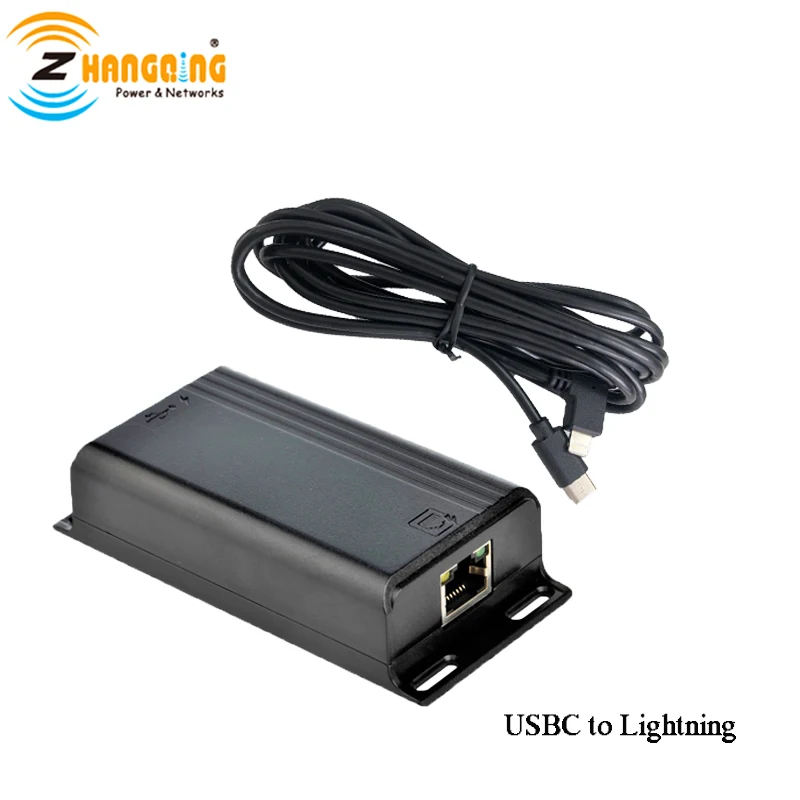 PoE USB-C to Lighnting Charger  transfer Power & Data with Lighting Cable for Ipad  Phone Tablet USBC Device