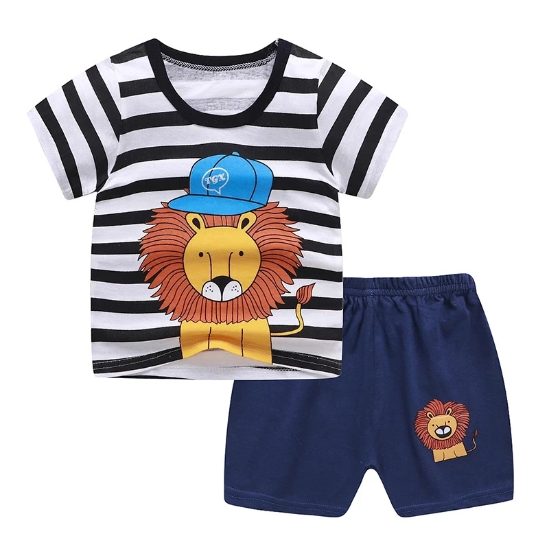

Baby Boy girls Clothes Summer Children's Clothes Suit T-shirt Suit Star Cartoon Clothes Newborn Sports Suit