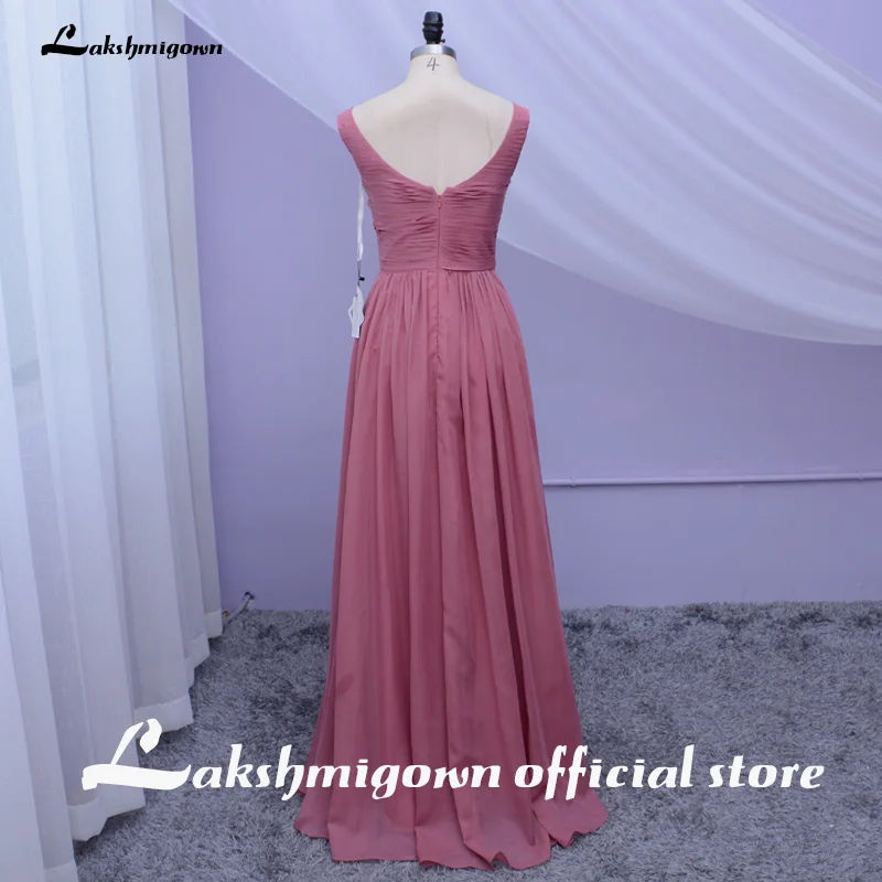 Lakshmigown дешевые платья подружки невесты с V-образным вырезом шифоновые длинные для