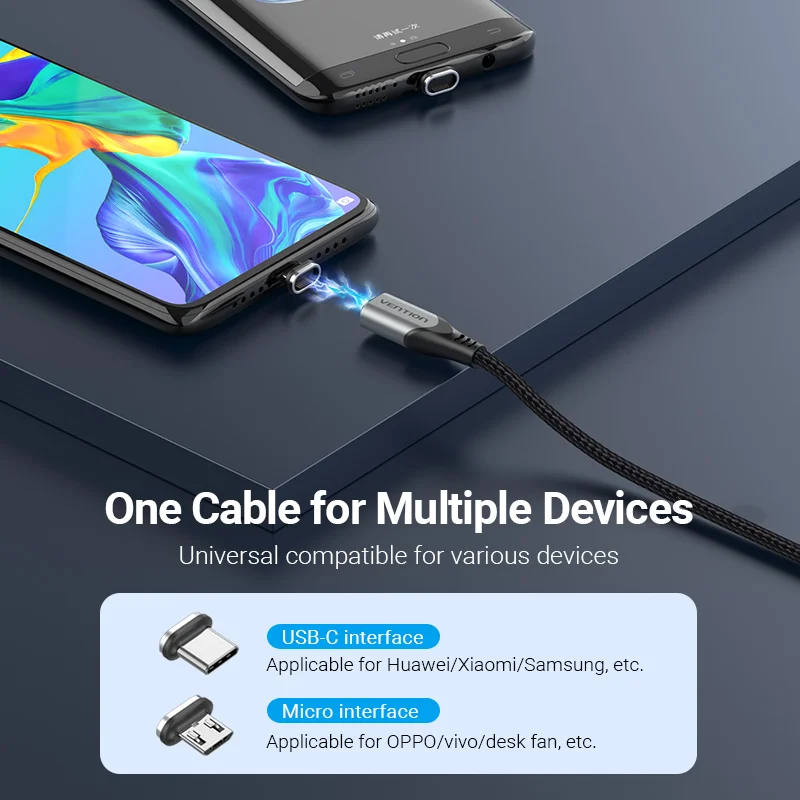 vention magnetic charge cable 3a fast charging micro usb cable magnet usb type c charging data wire for mobile phone usb cord free global shipping