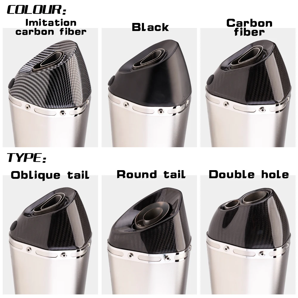 51mm/60mm Motorcycle pipe exhaust with DB killer Exhaust Pipe Muffler Carbon Fiber GP-project |