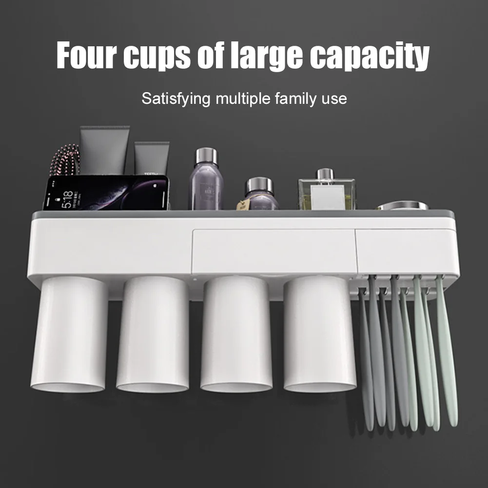 

Magnetic Adsorption Toothbrush Holder Inverted Cup Home Bathroom Supplies Storage Rack Wall Mount Bathroom Accessories Set
