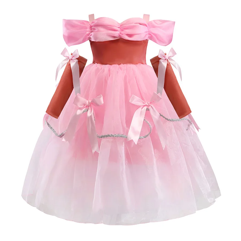 Новинка; платье принцессы Белль для девочек; карнавальный костюм; одежда для дня рождения; детское длинное платье на Хэллоуин; Костюм Золушки Софии