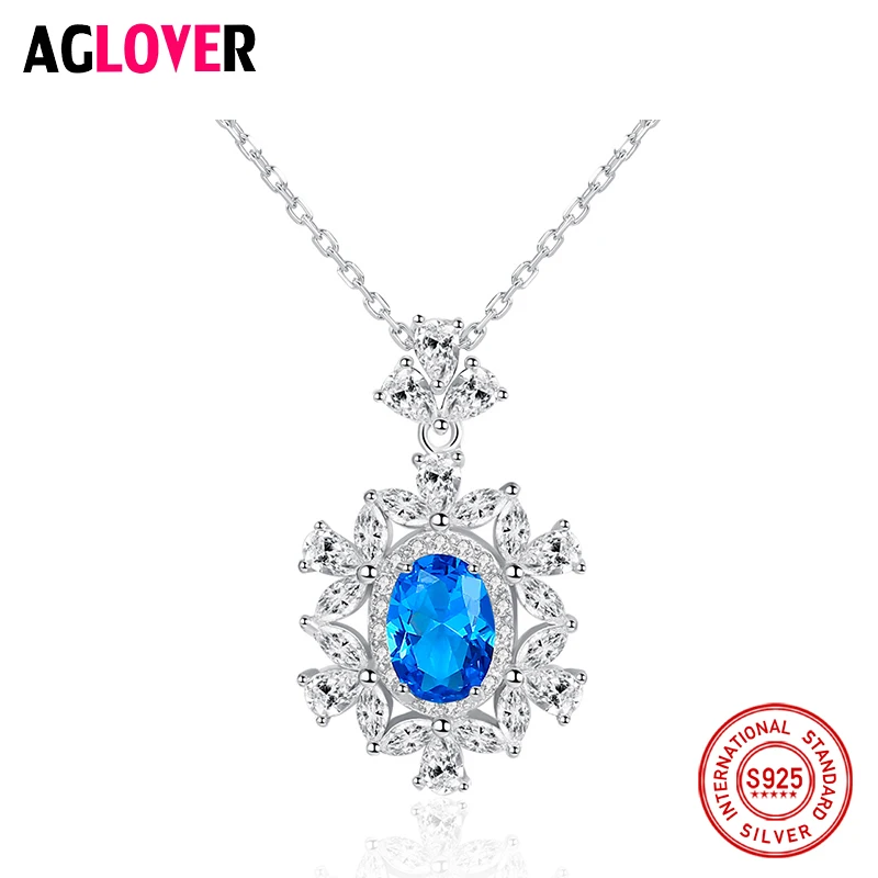 

2020 Hot Sale Zircon Necklace Luxury 925 Sterling Silver for Fashion Woman Romantic Wedding Jewelry Party Gift