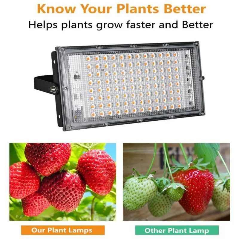 50 Вт 100 200 Светодиодный светильник для выращивания растений 220В фитолампа полный