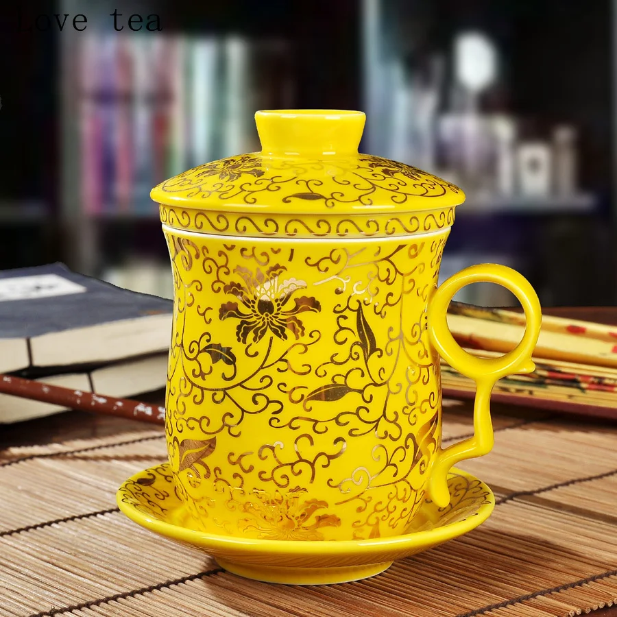 Chinese style simple home living room Kung Fu tea set overglaze ceramic cup opening gift exquisite office supplies | Дом и сад