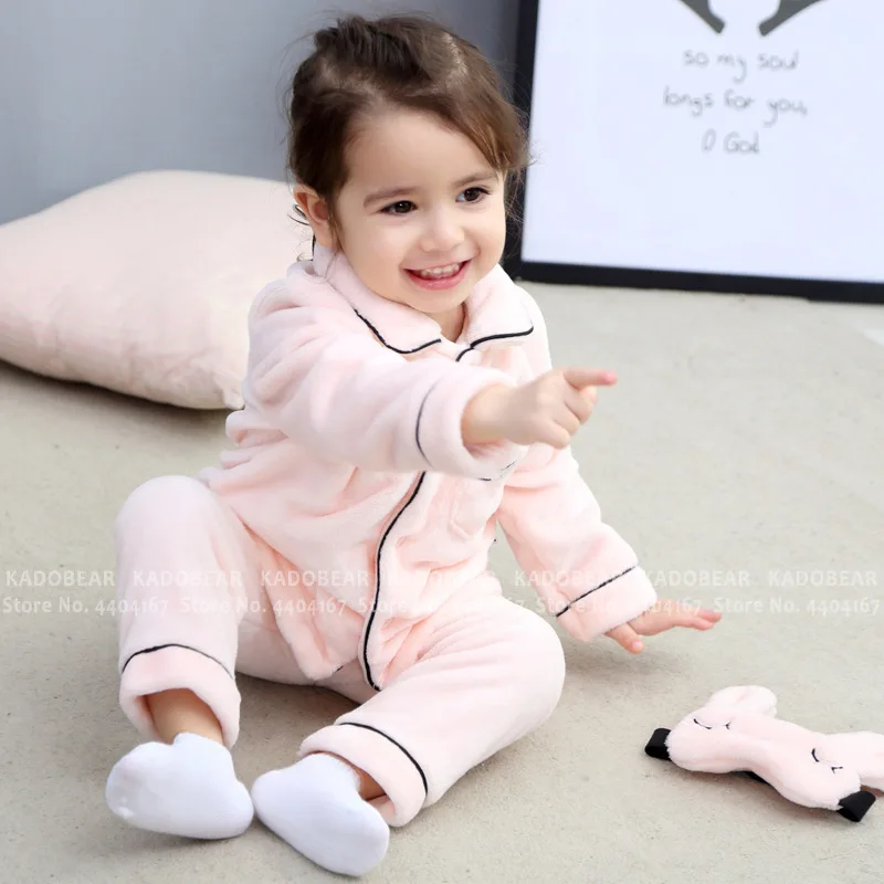 Детские фланелевые пижамные комплекты бархатная одежда для сна маленьких