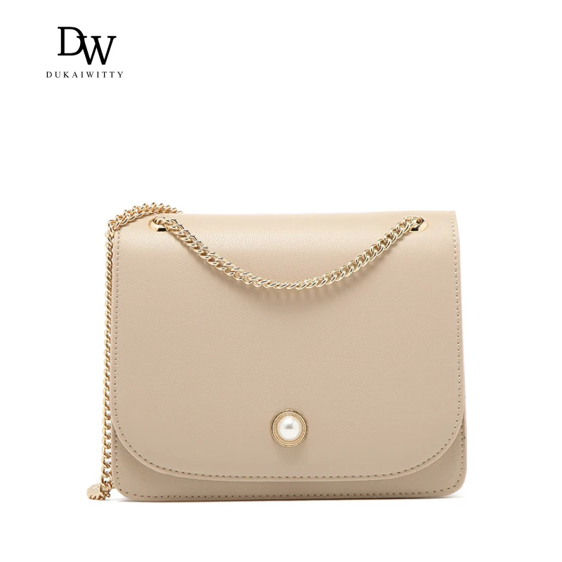 DUKAIWITTY Новая модная женская сумка Корейская жемчужная кнопка флип цепочка