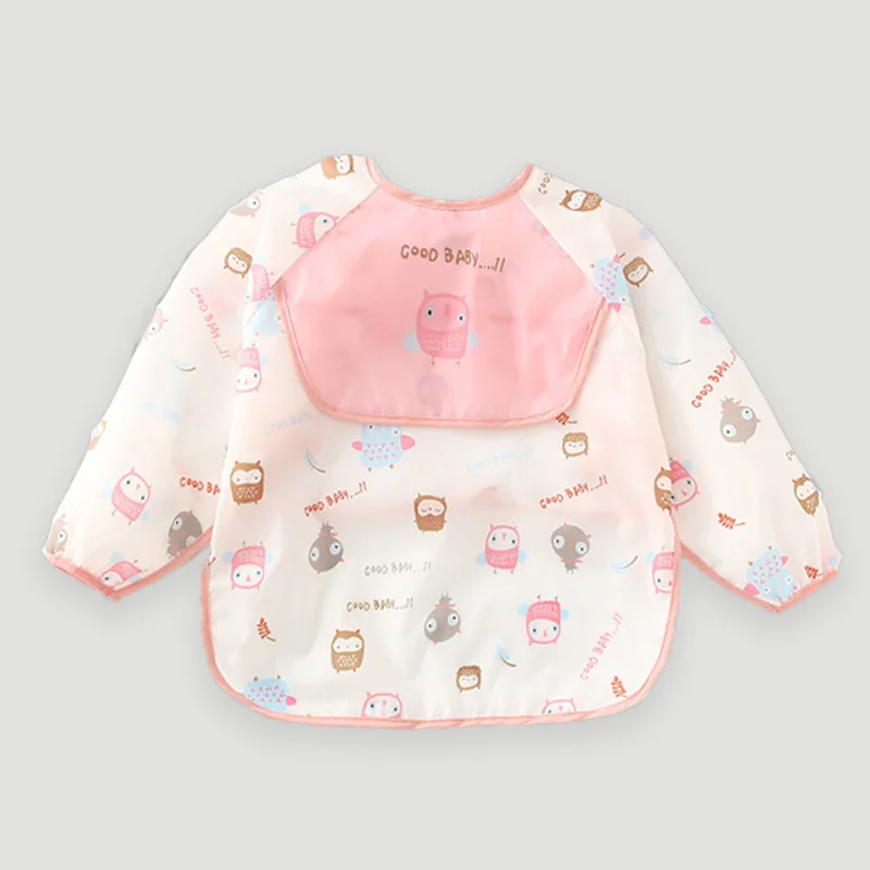 

2021 Long Sleeve Bibs For Children Waterproof Anti-Dirty Newborn Baby Boys Bib Cute Baby Assecoires Baby Feeding For Girls