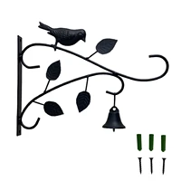 black wrought iron wall hanging wind chime flower stand multifunctional lawn for bird feeder hanger hanging plant bracket indoor