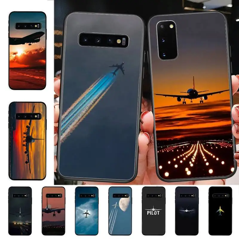 

YNDFCNB Aircraft Airplane Fly Travel Phone Case for Samsung S10 21 20 9 8 plus lite S20 UlTRA 7edge