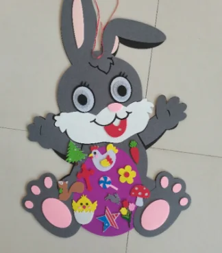 

Children's DIY Puzzle Felt Bunny Easter Decoration Kid's Intelligence Handmade Pendant Ornaments
